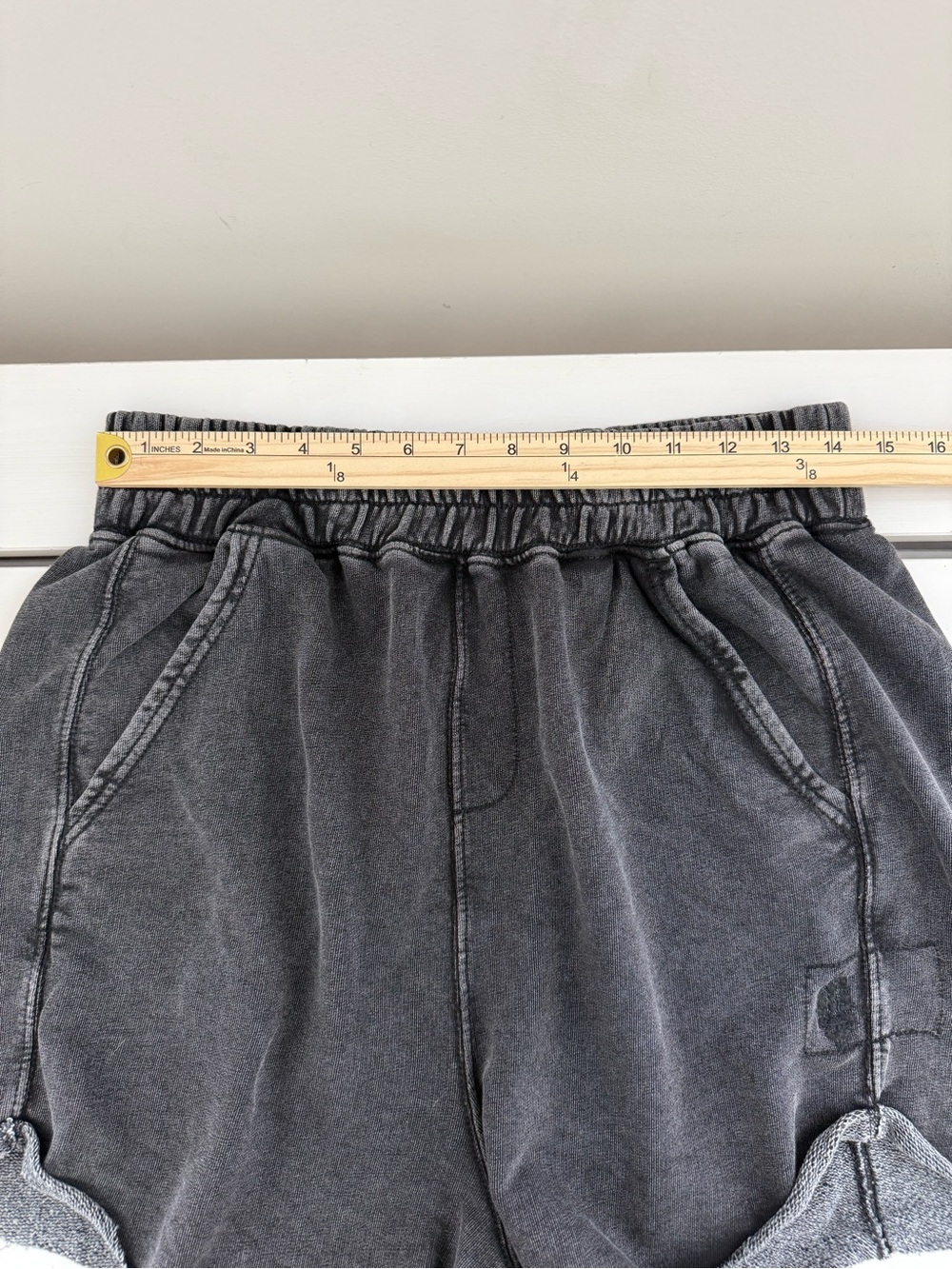 Free People FP Movement All Star Shorts Washed Black Raw Hem Sweat Shorts M - Picture 5 of 7